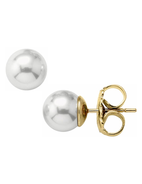 Aretes Majorica con acabado lustre imitación perla