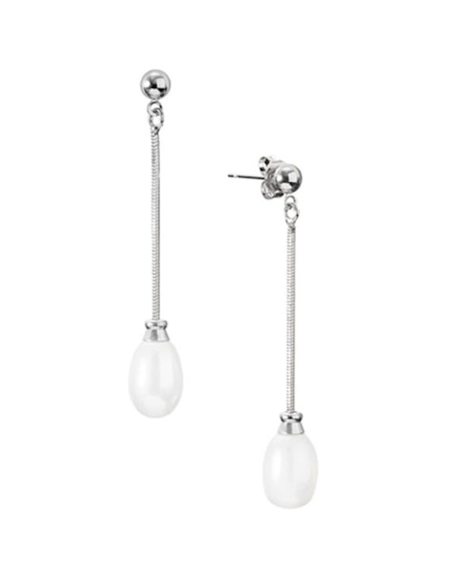 Aretes Anthony Vincent con acabado brillante perla