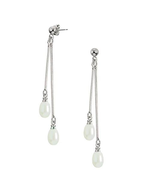 Aretes Anthony Vincent con acabado brillante perla