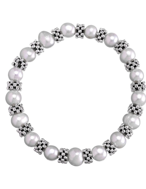 Brazalete Anthony Vincent con acabado baño rodio