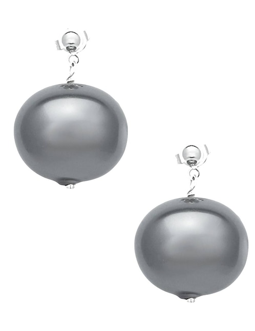Aretes ovalados con acabado lustre imitación perla 1