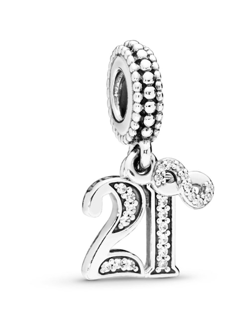 Charm de letra b Pandora de plata P 925 zirconia cúbica
