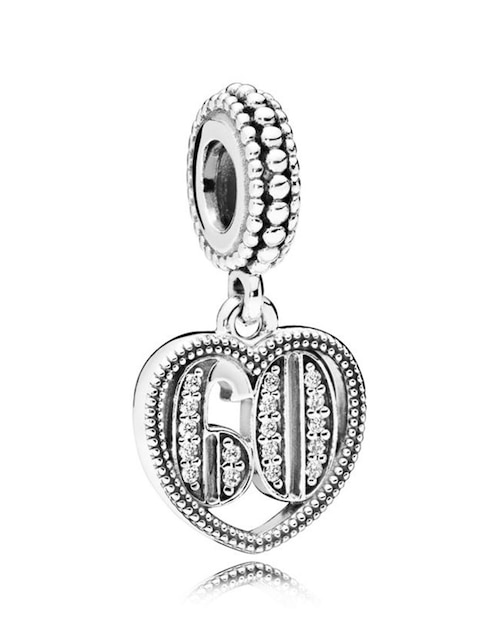 Charm de corazón Pandora de plata P 925 zirconia cúbica