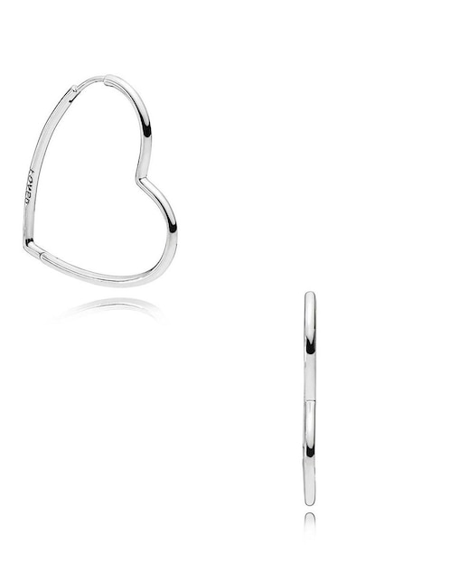 Arracadas Pandora de plata con acabado brillante
