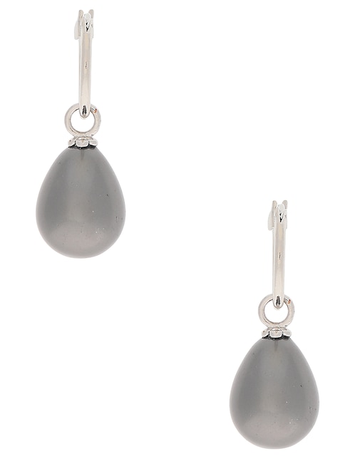 Aretes de gota Mallorca con acabado plateado 1