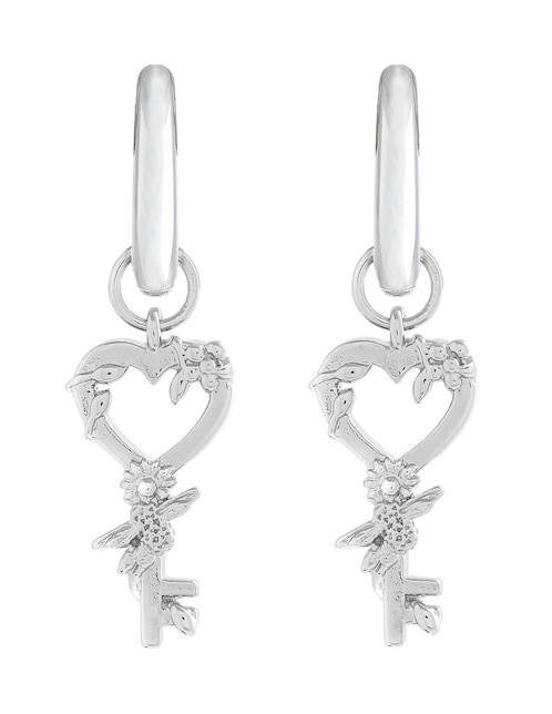 Aretes Olivia Burton de plata con acabado plateado cristal