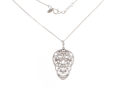 Collar Calavera plateado