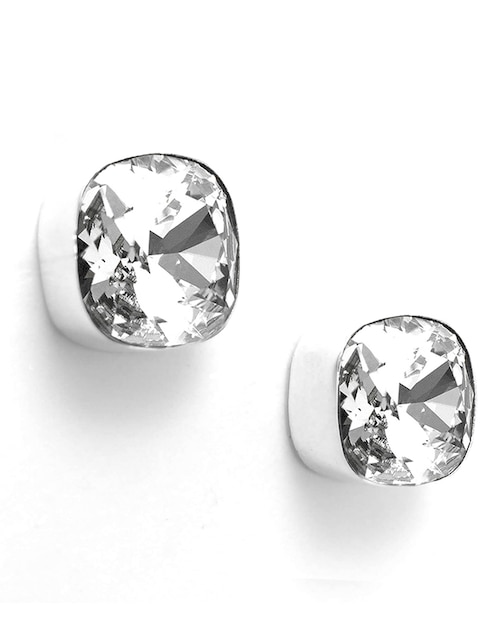 Broqueles de plata con acabado pavé cristal