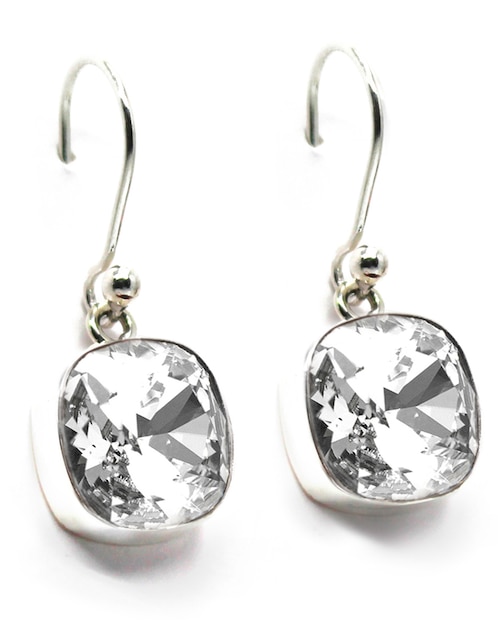 Aretes Zvezda de plata con acabado pavé cristal