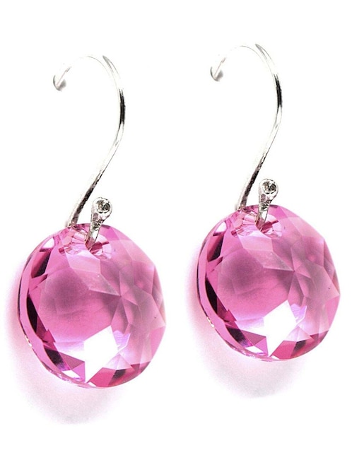 Aretes Zvezda de plata con acabado brillante cristal