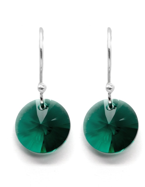 Aretes Zvezda de plata con acabado brillante cristal