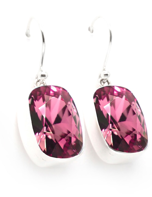 Aretes Zvezda de plata con acabado brillante cristal
