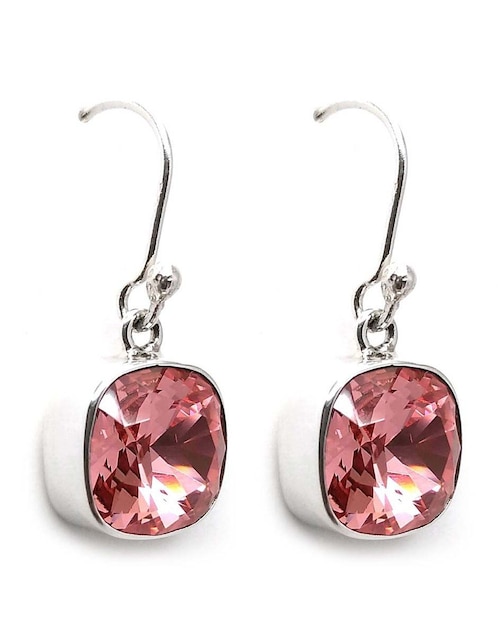 Aretes Zvezda de plata con acabado brillante cristal