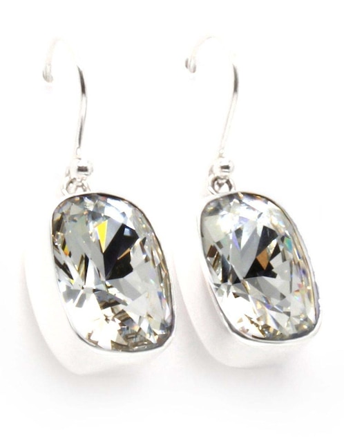 Aretes Zvezda de plata con acabado pavé cristal