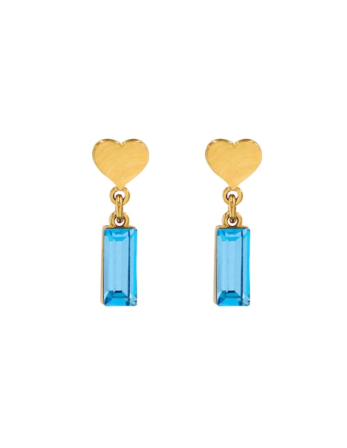 Aretes rectangulares con acabado brillante cristal 1