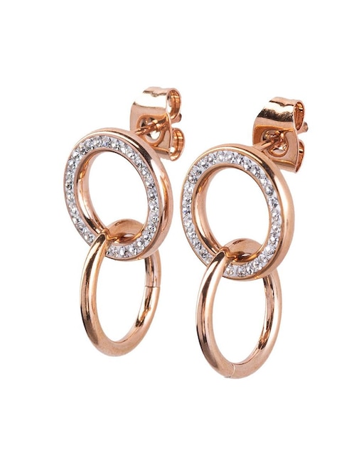 Aretes de aro Luckyly con acabado brillante zirconia