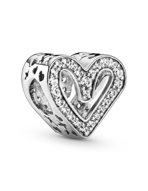 Charm de corazón Pandora de plata P 925 zirconia cúbica