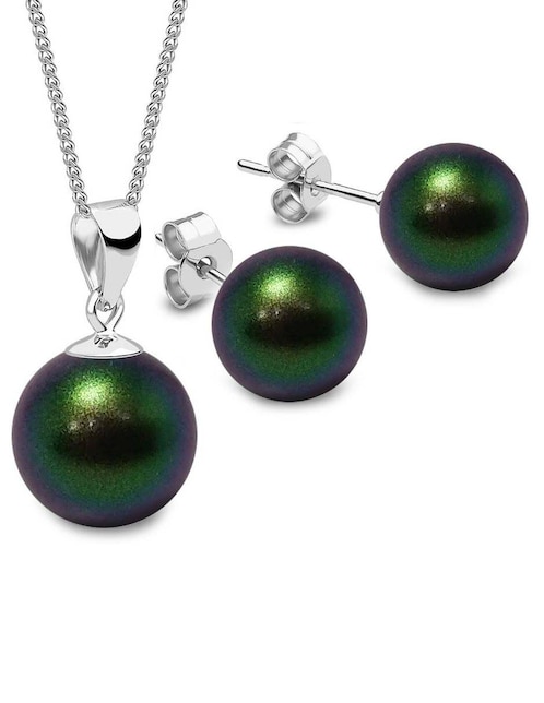 Set de aretes y collar perla 1