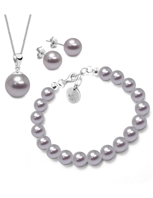Set de aretes, collar y pulsera Zvezda perla