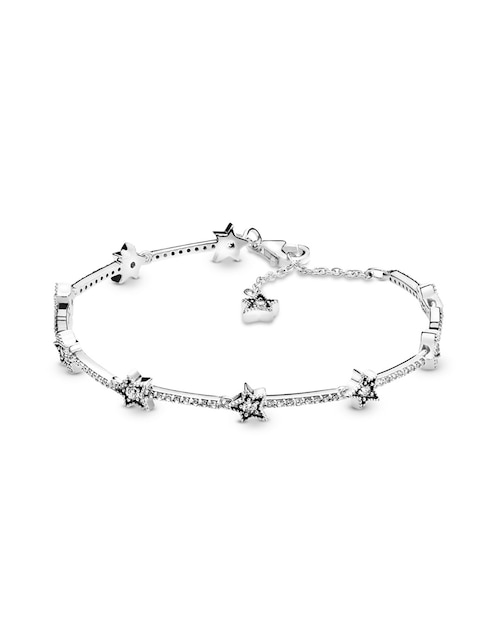 Pulsera Pandora de plata con acabado pavé