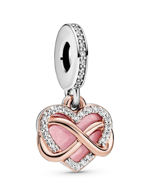 Charm de corazón Pandora de plata zirconia cúbica