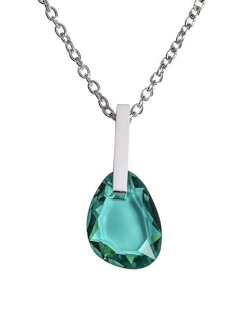Collares de mujer LuckyLy con dije de cristal rosa acero inoxidable baño de oro 18k