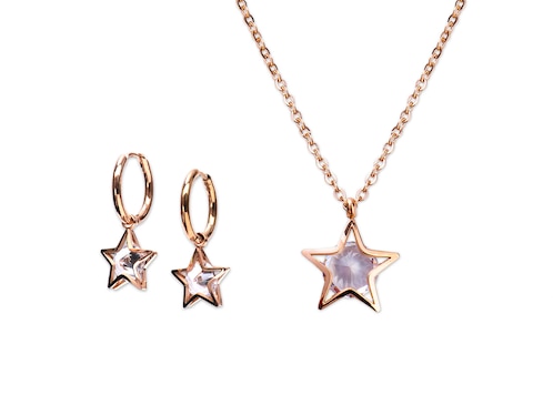 Set aretes y collar Luckyly 18 k