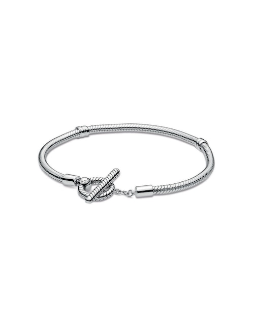 Brazalete de plata Moments con acabado pulido