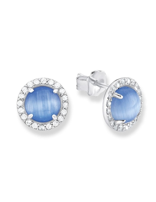 Imagen de producto Broqueles Amor de plata P 925 con acabado baño rodio zirconia