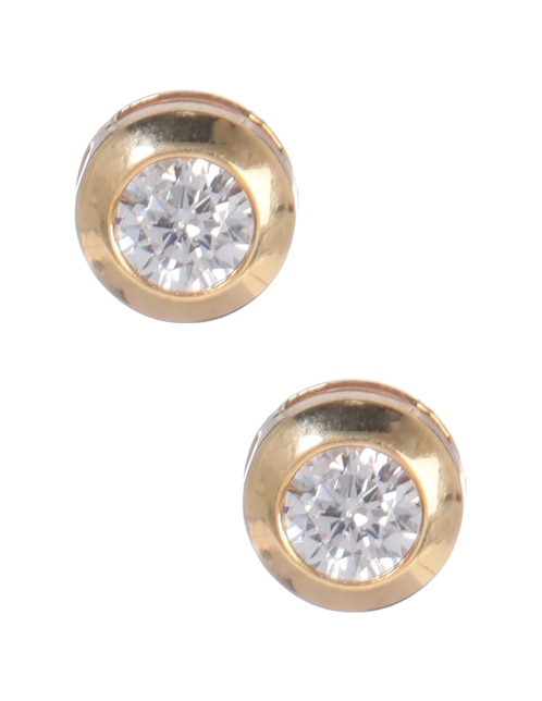 Broqueles circulares Amor de oro con acabado pavé zirconia