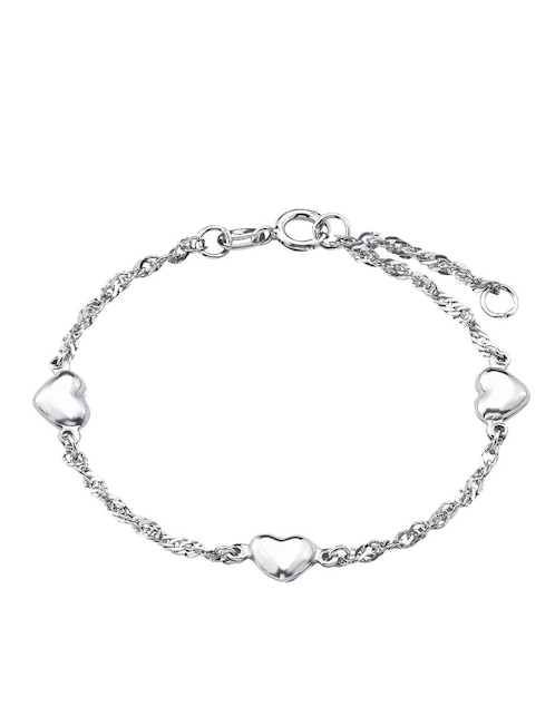 Pulsera de plata con acabado baño rodio