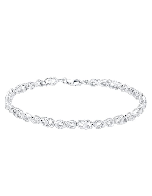 Pulsera de plata P925 Amor zirconia
