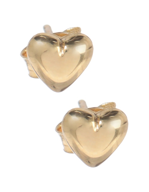 Broqueles de corazón Amor de oro con acabado brillante