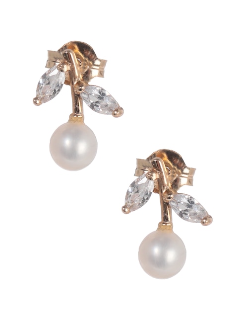 Aretes Amor de oro con acabado pavé zirconia