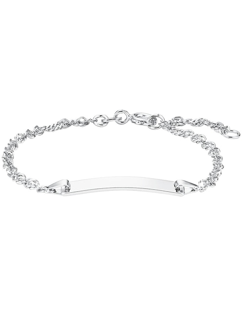 Pulsera Amor de plata con acabado baño rodio