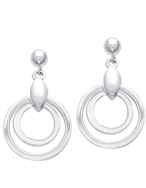 Imagen de producto Aretes Amor de plata con acabado baño rodio