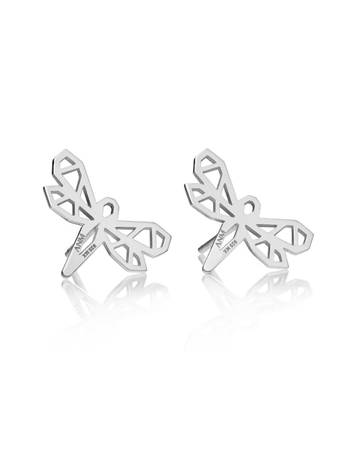 Aretes Anamora Por Tanya Moss de plata con acabado plateado