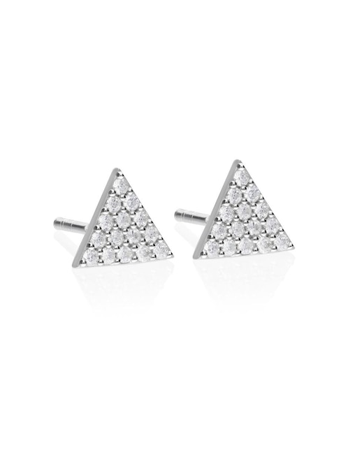 Aretes Anamora Por Tanya Moss de plata con acabado plateado cristal