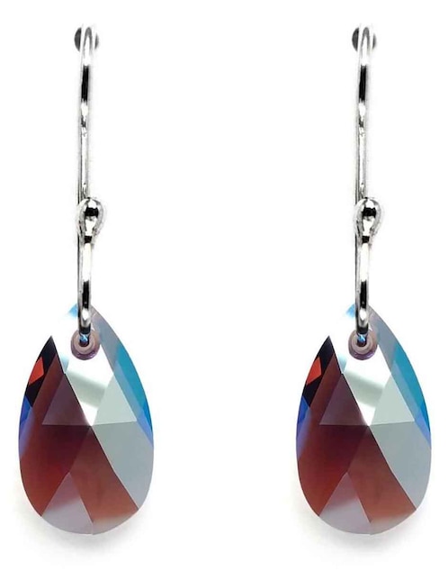 Aretes Zvezda de plata con acabado brillante cristal