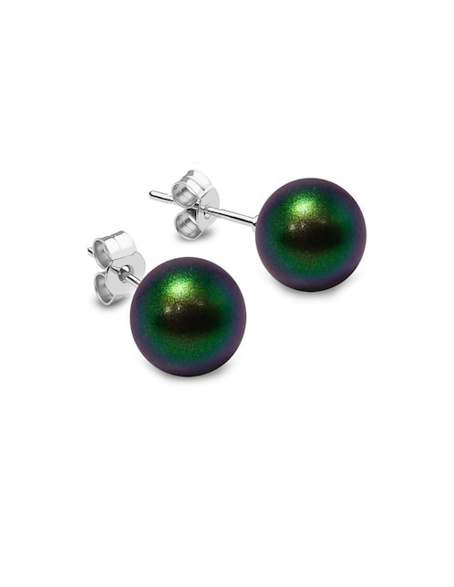 Broqueles de plata con acabado brillante perla 1
