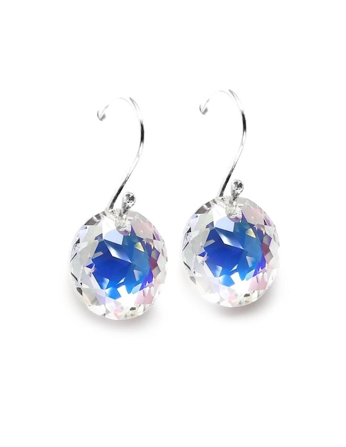 Aretes Zvezda de plata con acabado brillante cristal