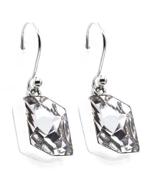 Aretes Zvezda de plata con acabado pavé cristal
