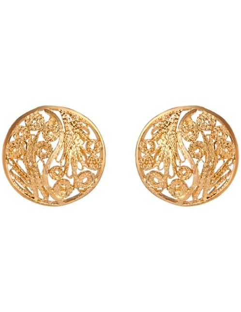 Aretes Amandina de plata P 925 con acabado baño de oro