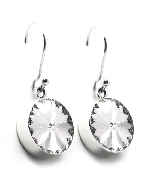 Aretes Zvezda de plata con acabado pavé cristal