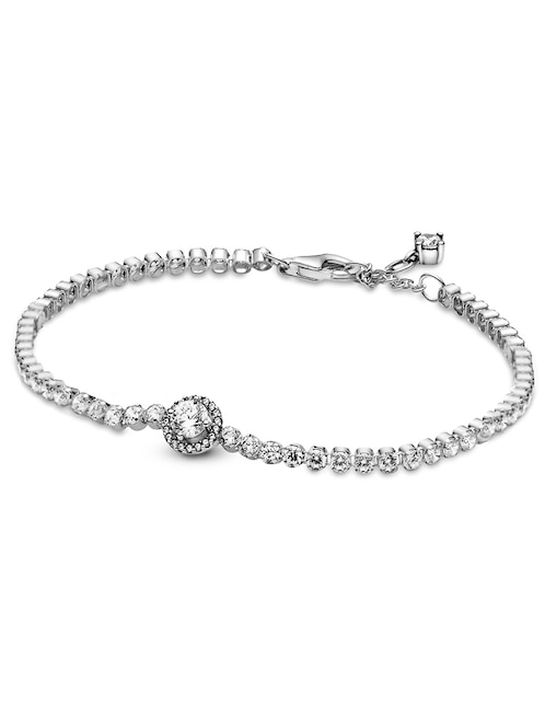 Brazalete Pandora de plata con zirconia