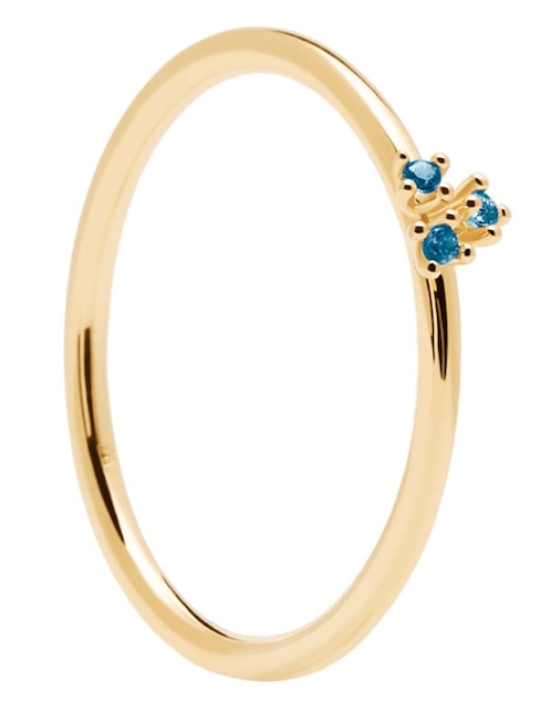 Anillo de plata P925 P D Paola Daisy Gold zirconia