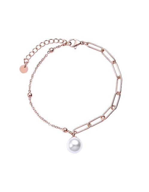 Pulsera con acabado baño de oro rosa Pulsera con acabado baño de oro rosa