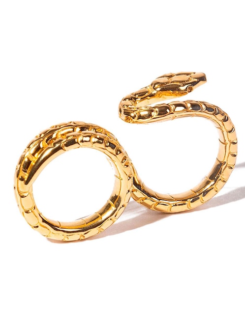Anillo de serpiente Daniel Espinosa Jewelry Poison con acabado baño de oro 22 k