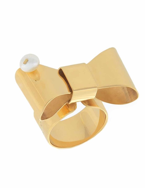 Anillo de moño Daniel Espinosa Jewelry Viena con acabado baño de oro 22 k