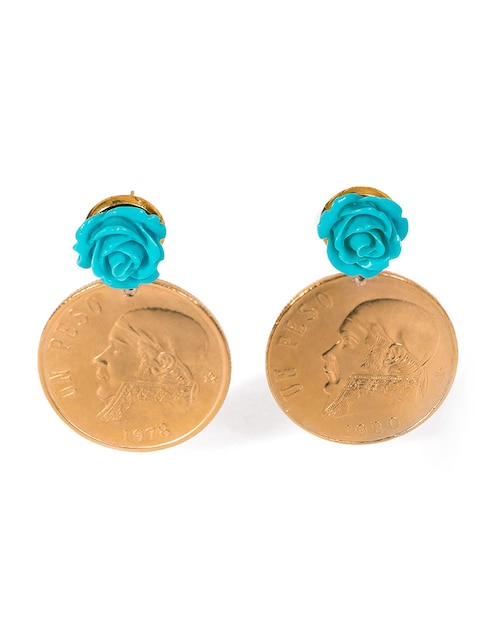 Aretes con acabado baño de oro